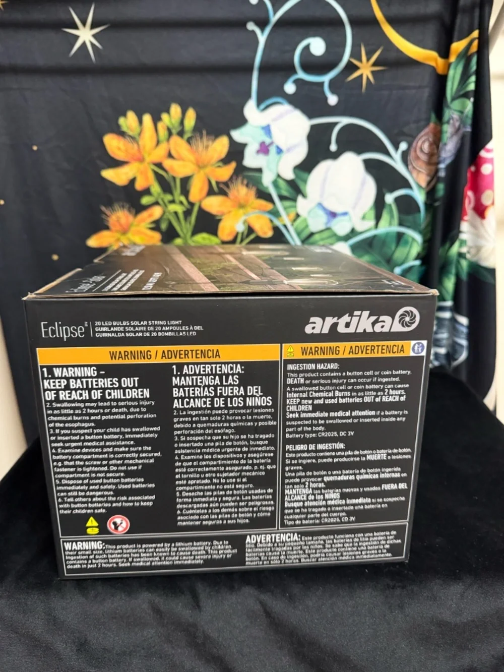 Artika Eclipse Solar Outdoor String Lantern Lights - Black